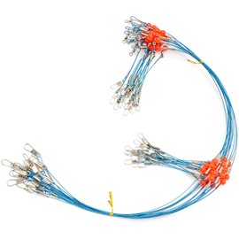 YOTO 12PCS Wire Trace Leader Rig Stainless Steel Fishing Rigs Tackle Lure Swivel Snaps Beads Connect Tackle Lures Rig or Hooks High-Strength Fishing Wire (12PCS Fishing Rigs 1 Arm)