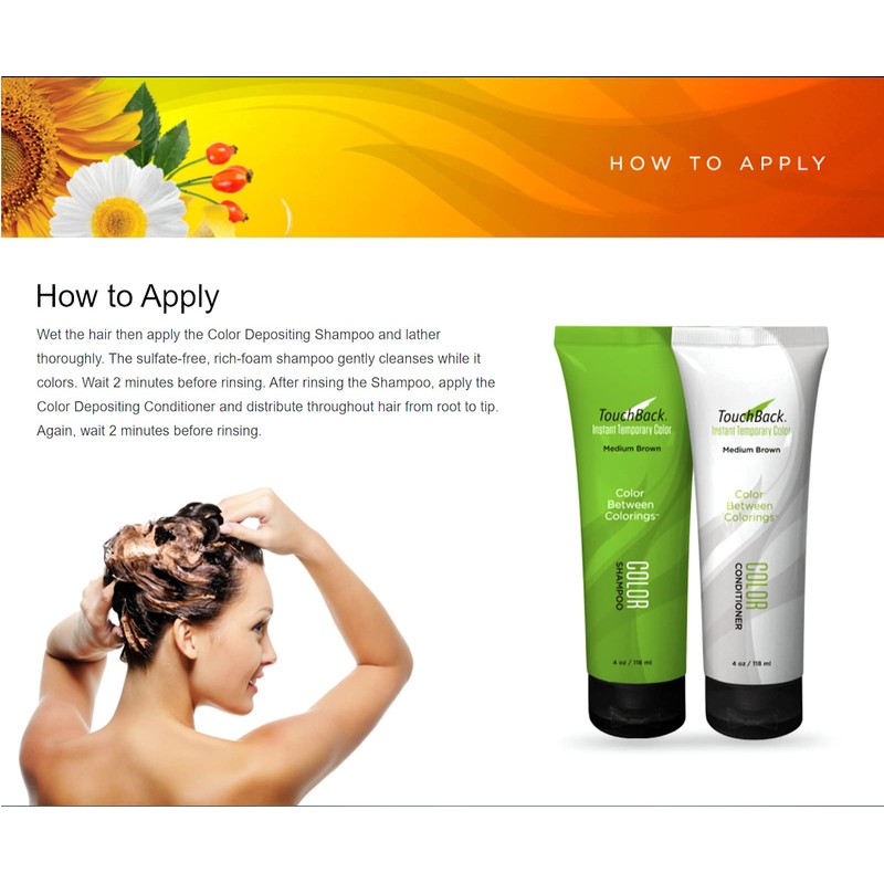 TouchBack Color Shampoo and Conditioner Set (Medium Brown)
