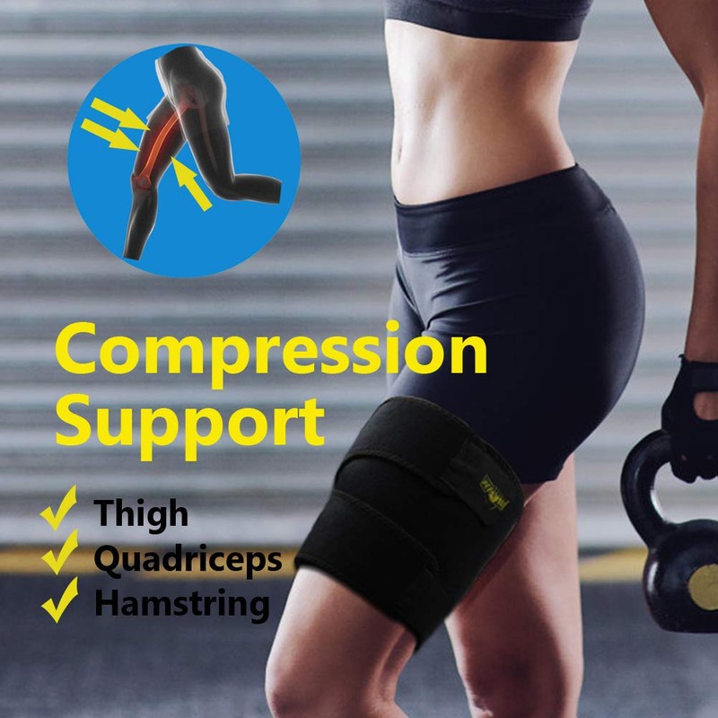 Heekooi Hamstring Compression Sleeve, Thigh Brace, Compression Support Hamstring Quad