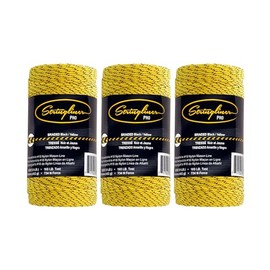 Stringliner 35792 Mason’s Line Replacement Rolls – 1 Lb. #18 Construction Replacement Roll Braided Black/Yellow 1000'. (3 Pack)