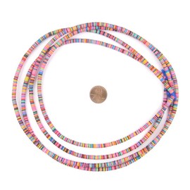 African Vinyl Beads, Ghana Vulcanite Crafts Supplies for DIY Jewelry Making, Necklaces, Bracelets (4mm, Multicolor)