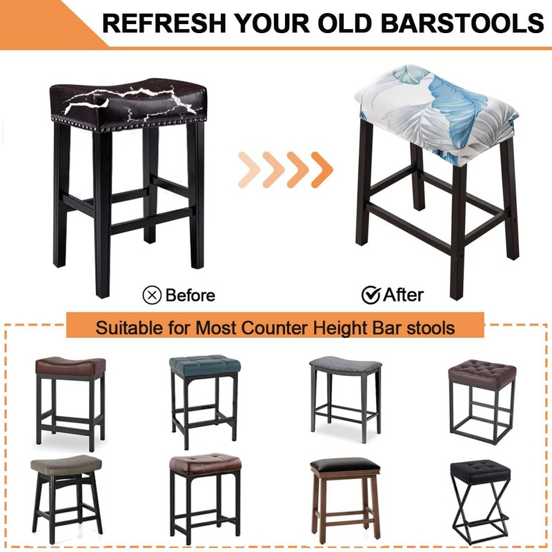 Bifaunvogel Bar Stool Cover Rectangle Set of 4 Printed Stretch