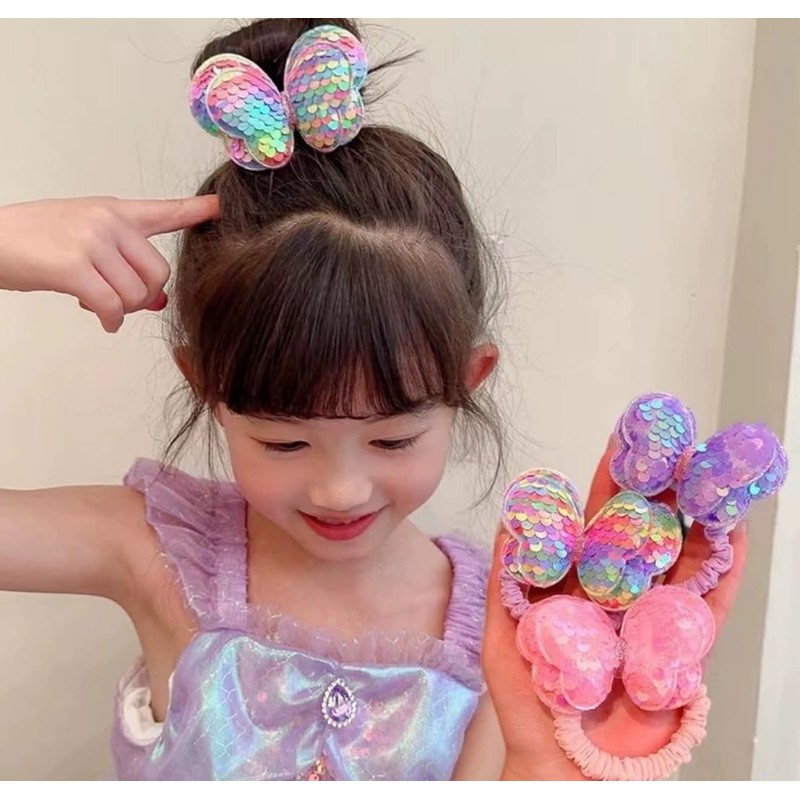 [VOKLLIYU]ヘアゴム 子供 1本セット おしゃれ 可愛い カラフル 花 リボン 蝶結び キッズ