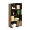 Furinno PASIR Book Shelf, 4-Tier Bookshelf, Bookcase with Open Shelf,