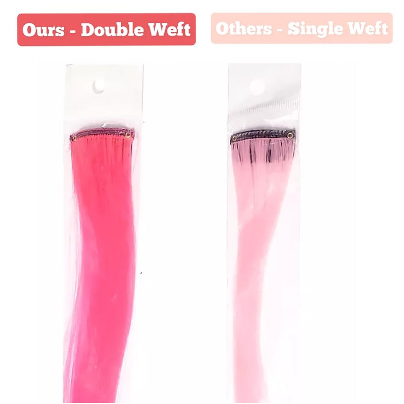 2 x Clip-In Hair Extension Highlights Streaks, Colourful Hair Highlights