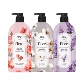 Happy Bath 해피바스 플로레 바디워시 900g 3입 [01 머스크로즈 바디워시 900g 3입] Happy Bath Flore Body Wash 900g 3-Pack [01 Musk Rose Body Wash 900g 3-Pack]