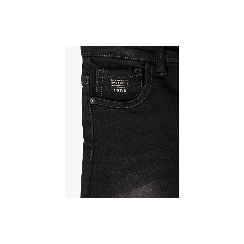 NAME IT Boys' Denim Long Shorts with Pockets, black denim