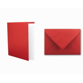 Invitation card set with envelopes and many extra inserts, blank folding cards, printable postcards in B6 DIN format for DIY & creative work, 29 - Red