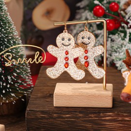 Women's Christmas Earrings Glitter Drop Dangle Earrings Christmas Earrings with Rhinestone Buttons Christmas Party Jewellery for Women Girls Gifts, Acrylic