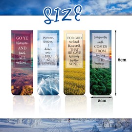 Nezyo 12 Pieces Christian Magnetic Bookmarks Pieces Bible Verse Bookmarks Cards for Women Magnetic Bible Verse Inspirational Quotes Book Markers for Teacher Student