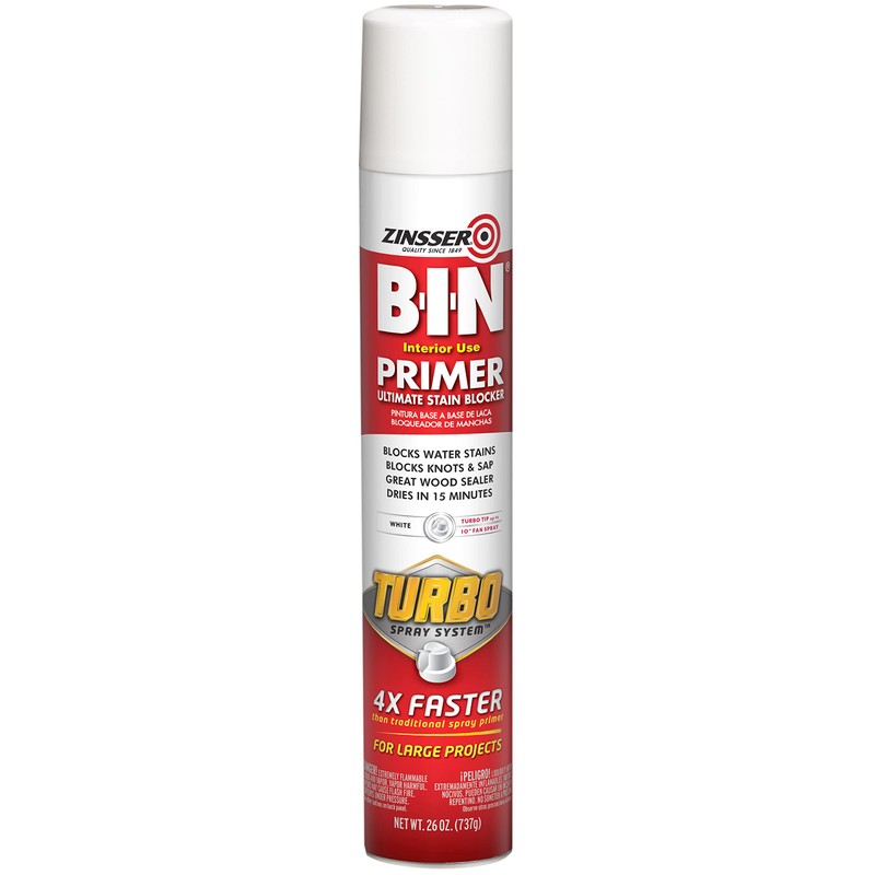 Zinsser 356880 B-I-N Primer Turbo Spray System, 26 oz, White,
