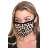 C.C Reusable Washable Knit Pattern Face Mask, Knit Leopard Latte,