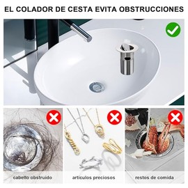 Kit Juego de Desagüe para Lavabo de Baño, 2 en 1Coladeras Canal de Desagüe Antiolor para Fregadero de Baño con Flexible Extensible y Antiobstrucción,