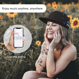 Ghzste Hat with Speaker, Wireless Music Cap, Hands- 5.0 Speaker Hat with Mic, Baseball Cap for Outdoor Sports Running Fishing (black)