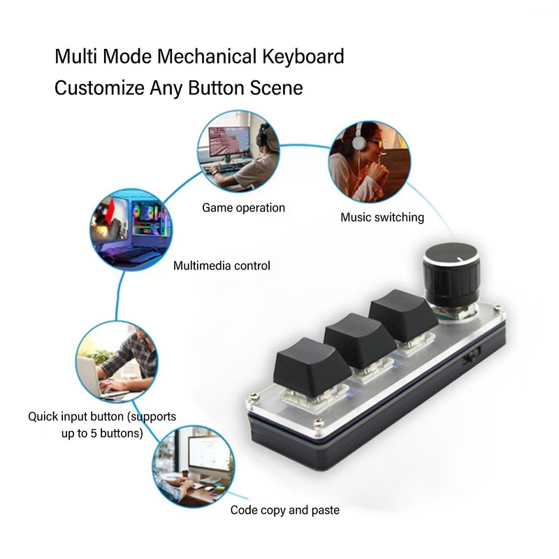 3 Key Keyboard USB Wired 2.4G Wireless Hot Swappable All