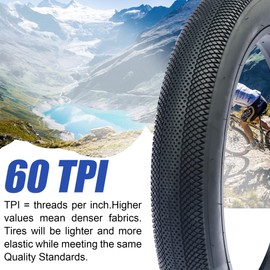 MAKELEN 2 Pack Fat Bike Tire 20"x4" E-Bike Tire Compatible Replacement Bicycle Tire for Mountain Snow and Beach Bike Black