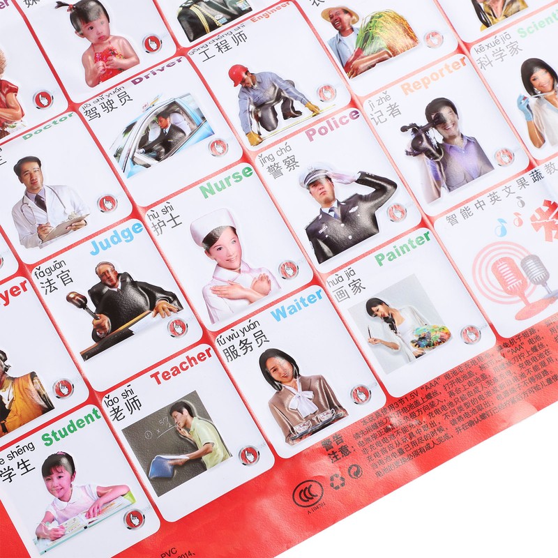 2pcs Chinese English Phonics Posters Multipurpose Fun Early Education Self