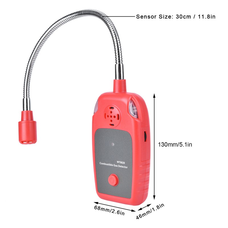 WT8820 Portable Combustible Gas Detector Leakage Natural Gas Sensor Alarm