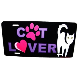 DIGIART INTERNATIONAL CAT LOVER CATS PAWS ANIMAL LOVE FRIEND METAL CAR NOVELTY LICENSE PLATE AUTO TAG