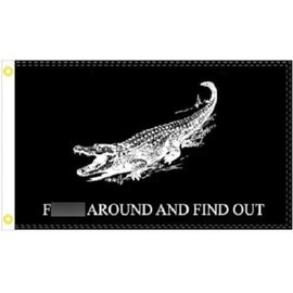 Trade Winds 3X5 FAFO F AROUND AND FIND OUT DON'T TREAD ON FLORIDA GATOR GADSDEN BLACK FLAG