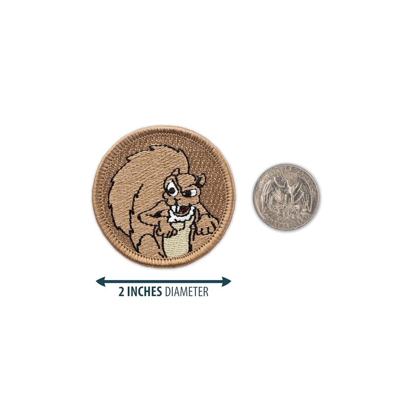 Rabid Squirrel Patrol Patch - 2" Diameter Round Embroidered Patch
