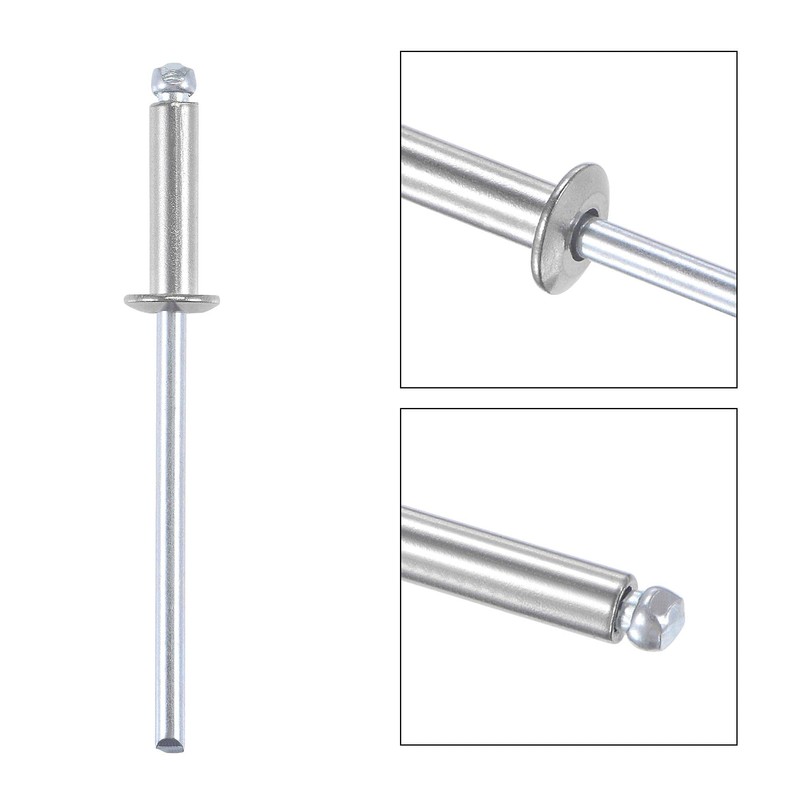 sourcing map Blind Rivets 304 Stainless Steel 3.2mm Diameter 12mm