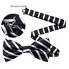 YOHOWA Black White Bow Tie Set Men Striped Adjustable Silk