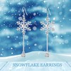 Sterling Silver Snowflake Earrings for Women Teens, Winter Dangle Earrings