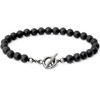 Mezcla Vida Men's Black Onyx Bead Bracelet, 6mm, Antique Oxidized