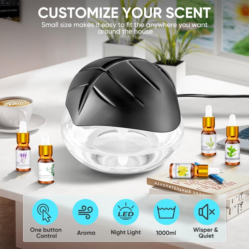 Water Based Air Purifier for Home with Essential Oil Diffuser