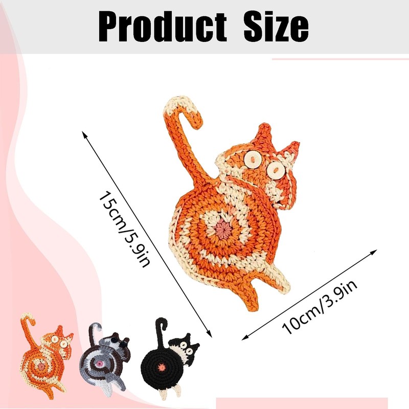 3PCS Cat Coaster Set - Creative Woven Cat Design Insulation