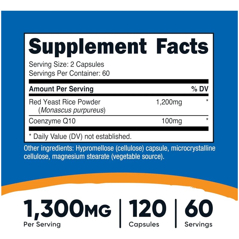 Nutricost Red Yeast Rice With Coq10 Sin Sabor