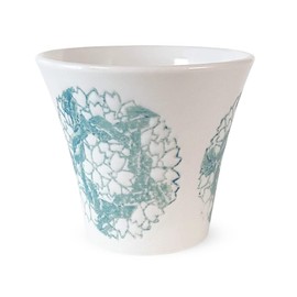 J-kitchens Hasamiyaki Cup (tea cup), Made in Japan, 4.4 fl oz (130 cc), Cherry Blossom Crest, Small, Light Blue
