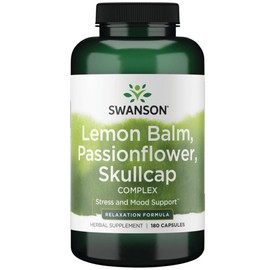 Swanson Lemon Balm Passion Flower Skullcap Complex 180 Capsules