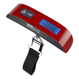Luggage Scale: Dr.meter Travel Essentials Backlight LCD Display Digital Portable Handheld Electronic Suitcase Scale - Travel Accessories 110 Pounds Baggage Hanging Scale with Temperature Sensor - Red