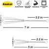 Anaeat Mini Wire Whisks, Set of 2 Portable Stainless Steel