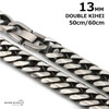 silver KYASYA Men’s 6-Sided Cut Flat Link Chain Necklace, Gold,