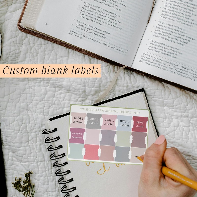 Tabanzhe Bible Tabs 75PCS Bible Tabs Index Stickers for Women