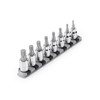 TEKTON 3/8 Inch Triple Square Bit Socket Set with Rail,