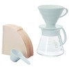 Hario V60 Ceramic Pour Over Coffee Set, Size 02, White