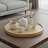 Wood Candle Holder Tray Set, Long Tray and Round Candle