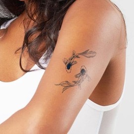Koi Serenity Double Tattoo | Temporalis® | Ephemeral, Vegan & Waterproof Tattoo - EU Certified Cosmetics - Lasts 1-2 weeks