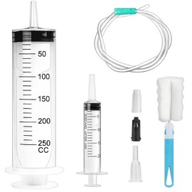 Large Syringe 250 ml Plastic Syringe Reusable Liquid Syringe Capacity with Hose for Liquids, Glue Applicators, Experiments, Pet Feeding, Hydroponics, Science Use