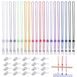 GLOBLELAND 20 Set 10 Colors Cross Stitch Side Clips High Elasticity Adjustable Fabric Fastening Clip Fabric Tension Embroidery Clamp Accessory for Needlework Photo Video Studio