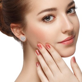 Volleyball Earrings Studs Heart Sterling Silver Sport Jewelry for Women Players and Fans - Gift