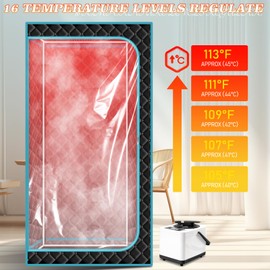 DUTHSS Portable Steam Saunas,Full Body Steam Sauna Box with 3L Steamer Pots for Home Spa,Sauna Tents 16 Levels 99 Minutes with Remote Control,Foldable Chair 33.8''x 33.8''x 65.74''