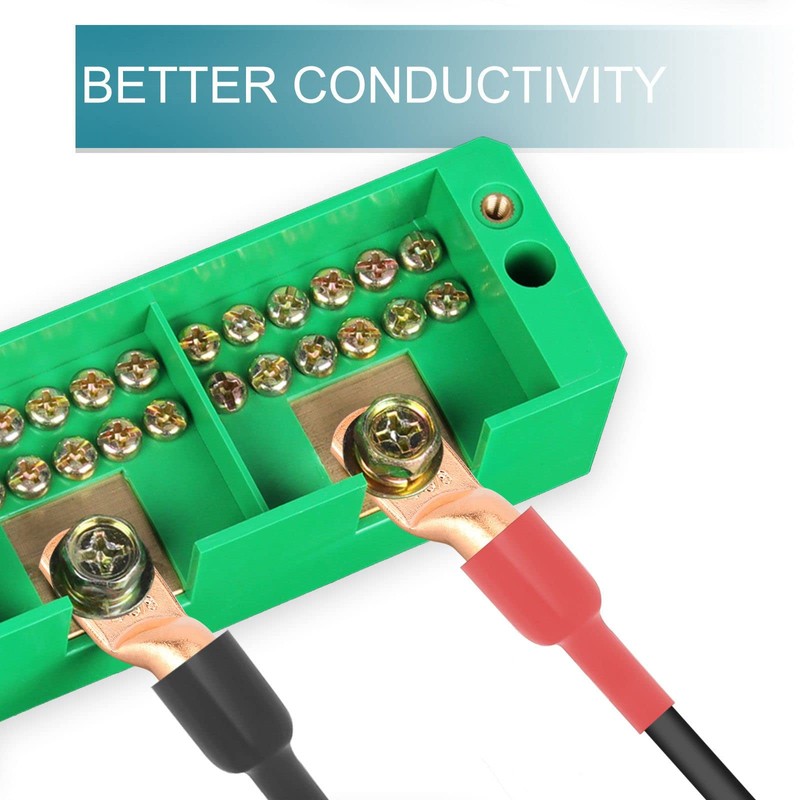 10PCS Battery Cable Ends, 4 Gauge Wire Connectors 3/8 Copper