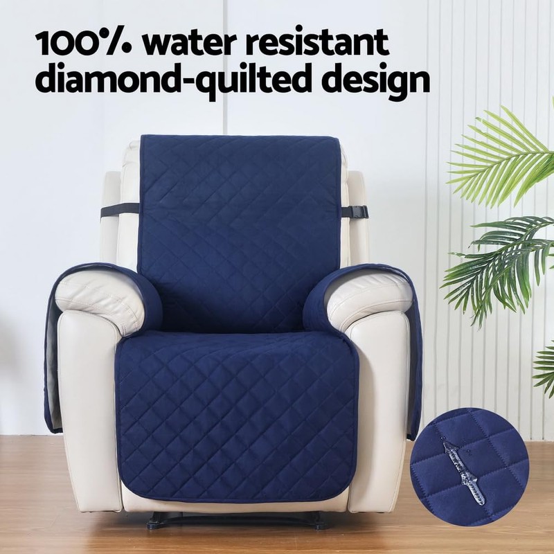 Artiss Recliner Chair Cover Slipcover Quilted 100% Water Resistant Nonslip