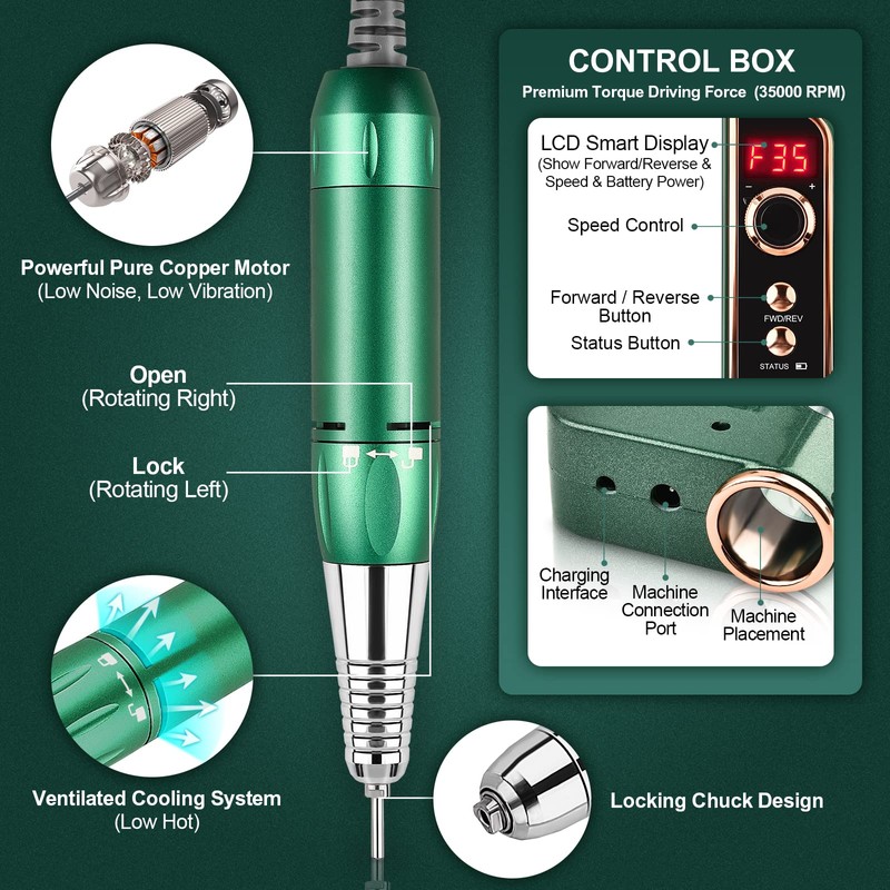 CIICII Nail Drill para Uñas Profesional