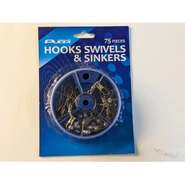 P-Line HSSDB75 Hook, Swivel, Sinker Asst Dial Box 75 Pc